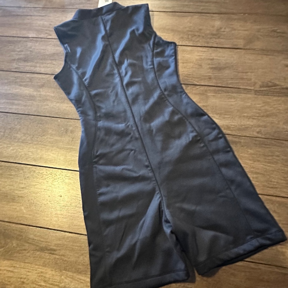 Good American Compression Zip Up Bike Suit Black Onesie Bodysuit Size Small - Picture 10 of 10